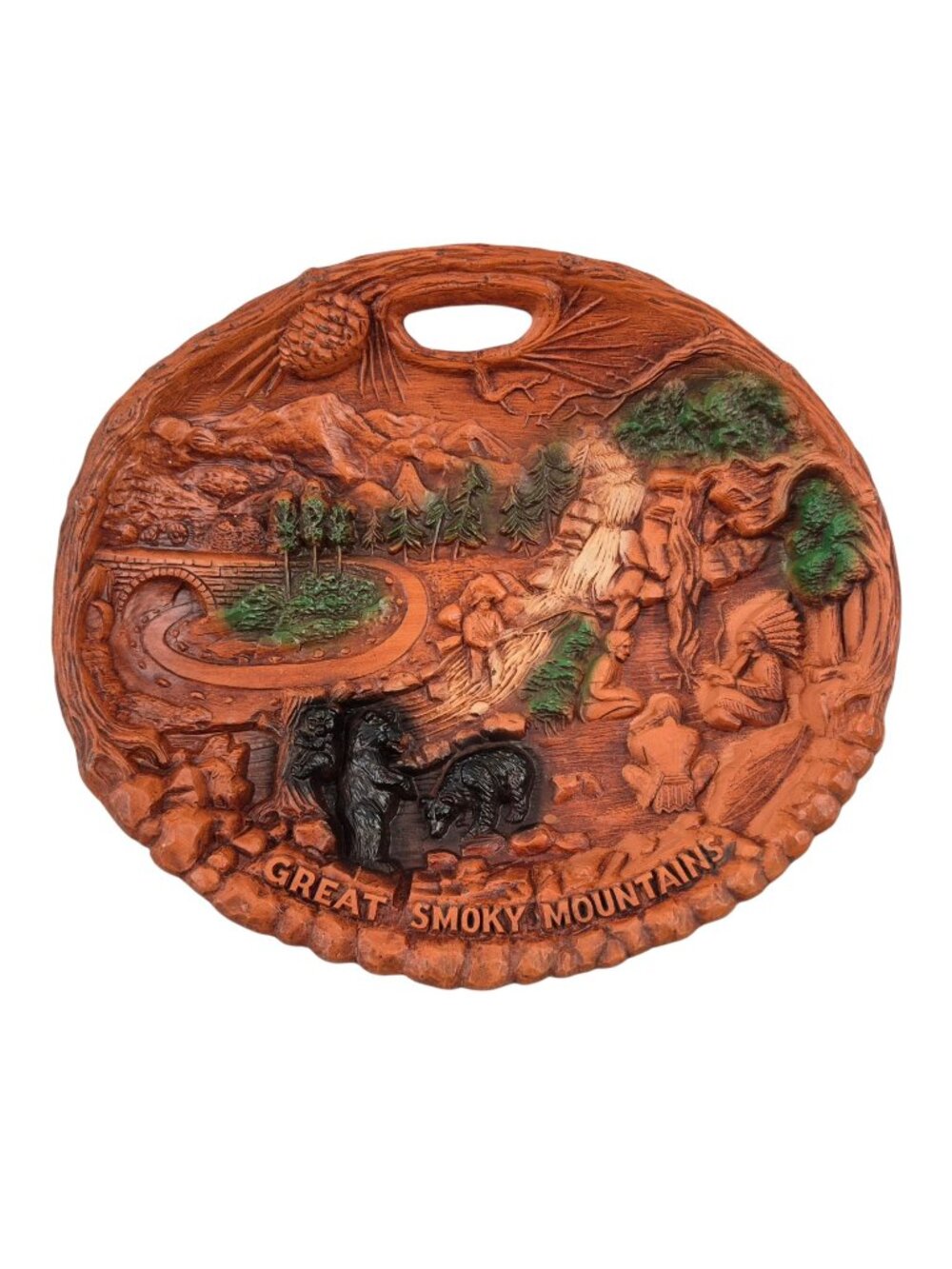Fairway Great Smoky Mountains Wall Plaque Faux Wood 3D Souvenir National Park